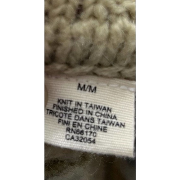 Sleeping on Snow Womens Sweater Medium Beige Printed Cardigan Long Sleeve Wool - Picture 11 of 11